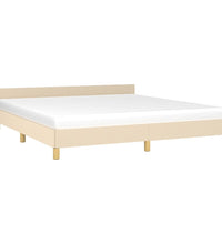 Bettgestell ohne Matratze Creme 160x200 cm Stoff