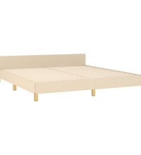 Bettgestell ohne Matratze Creme 160x200 cm Stoff