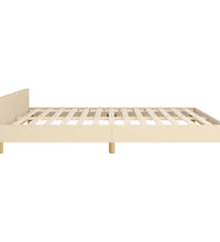 Bettgestell ohne Matratze Creme 160x200 cm Stoff