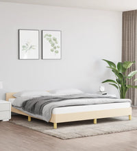 Bettgestell ohne Matratze Creme 160x200 cm Stoff