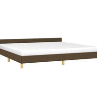 Bettgestell ohne Matratze Dunkelbraun 200x200 cm Stoff