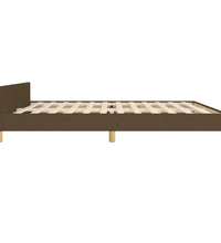 Bettgestell ohne Matratze Dunkelbraun 200x200 cm Stoff