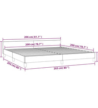 Bettgestell ohne Matratze Dunkelbraun 200x200 cm Stoff