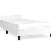 Bettgestell mit Kopfteil ohne Matratze Weiß 100x200 cm
