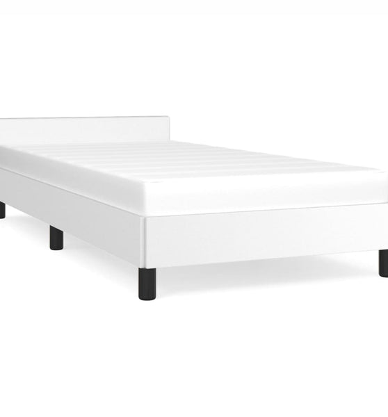 Bettgestell mit Kopfteil ohne Matratze Weiß 100x200 cm
