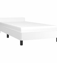 Bettgestell mit Kopfteil ohne Matratze Weiß 100x200 cm