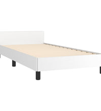 Bettgestell mit Kopfteil ohne Matratze Weiß 100x200 cm