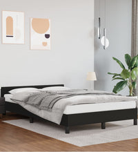 Bettgestell mit Kopfteil ohne Matratze Schwarz 120x200 cm