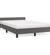 Bettgestell mit Kopfteil ohne Matratze Grau 120x200 cm