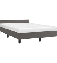 Bettgestell mit Kopfteil ohne Matratze Grau 120x200 cm