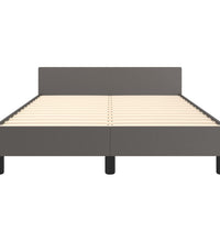 Bettgestell mit Kopfteil ohne Matratze Grau 120x200 cm