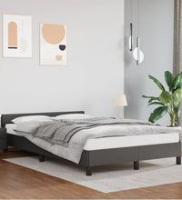 Bettgestell mit Kopfteil ohne Matratze Grau 120x200 cm