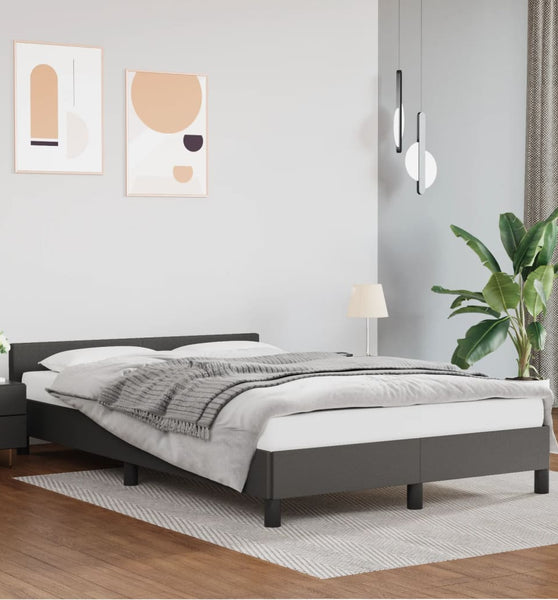 Bettgestell mit Kopfteil ohne Matratze Grau 120x200 cm