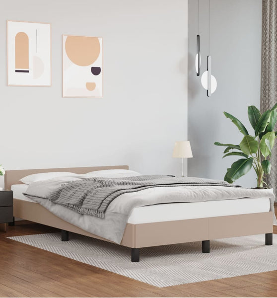 Bettgestell mit Kopfteil ohne Matratze Cappuccino 140x190 cm