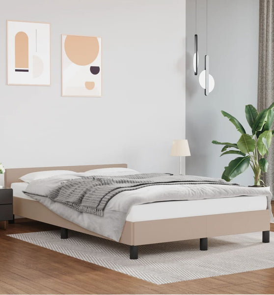 Bettgestell mit Kopfteil ohne Matratze Cappuccino 140x200 cm