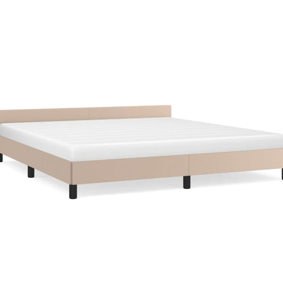 Bettgestell mit Kopfteil ohne Matratze Cappuccino 180x200 cm