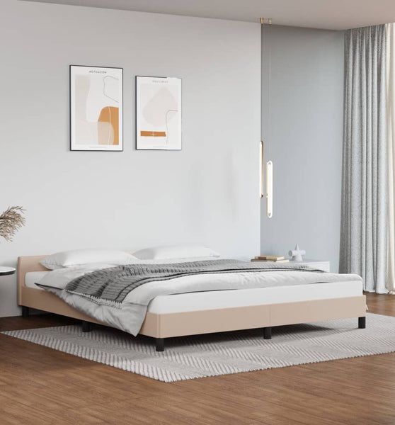 Bettgestell mit Kopfteil ohne Matratze Cappuccino 180x200 cm