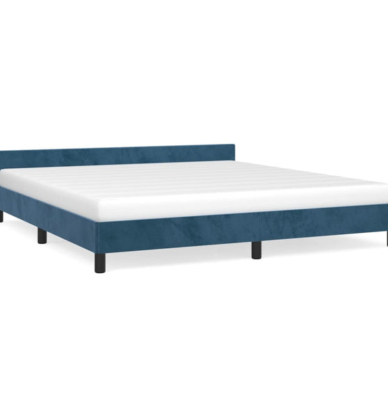 Bettgestell ohne Matratze Dunkelblau 180x200 cm Samt