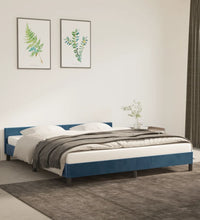 Bettgestell ohne Matratze Dunkelblau 180x200 cm Samt