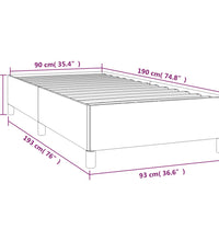Bettgestell ohne Matratze Dunkelgrau 90x190 cm Einzelstoff
