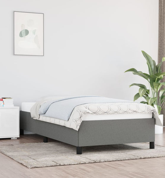 Bettgestell ohne Matratze Dunkelgrau 90x190 cm Einzelstoff