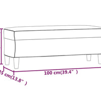 Sitzbank Creme 100x35x41 cm Stoff