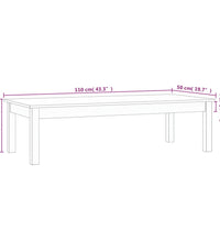 Couchtisch Weiß 110x50x30 cm Massivholz Kiefer