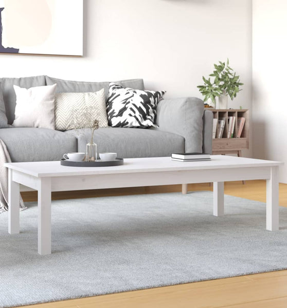 Couchtisch Weiß 110x50x30 cm Massivholz Kiefer