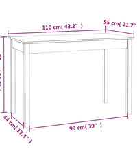 Esstisch 110x55x75 cm Massivholz Kiefer
