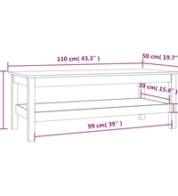 Couchtisch Schwarz 110x50x40 cm Massivholz Kiefer