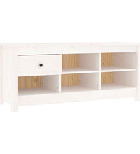 Schuhschrank Weiß 110x38x45,5 cm Massivholz Kiefer