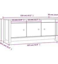 Schuhschrank 110x38x45,5 cm Massivholz Kiefer