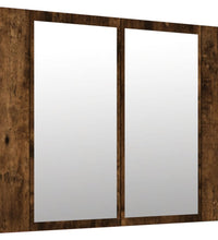 LED-Spiegelschrank Räuchereiche 60x12x45 cm Holzwerkstoff