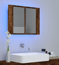 LED-Spiegelschrank Räuchereiche 60x12x45 cm Holzwerkstoff