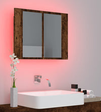 LED-Spiegelschrank Räuchereiche 60x12x45 cm Holzwerkstoff
