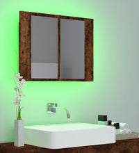 LED-Spiegelschrank Räuchereiche 60x12x45 cm Holzwerkstoff