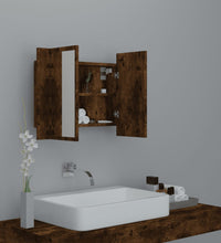 LED-Spiegelschrank Räuchereiche 60x12x45 cm Holzwerkstoff