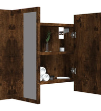 LED-Spiegelschrank Räuchereiche 60x12x45 cm Holzwerkstoff