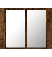 LED-Spiegelschrank Räuchereiche 60x12x45 cm Holzwerkstoff