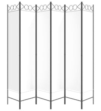 6-tlg. Paravent Weiß 240x200 cm Stoff