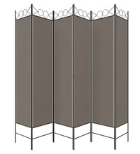 6-tlg. Paravent Anthrazit 240x200 cm Stoff