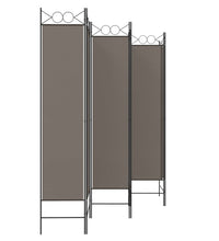 6-tlg. Paravent Anthrazit 240x200 cm Stoff