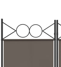 6-tlg. Paravent Anthrazit 240x200 cm Stoff