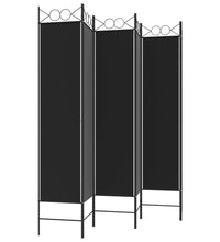6-tlg. Paravent Schwarz 240x200 cm Stoff