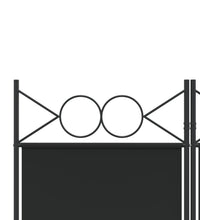 6-tlg. Paravent Schwarz 240x200 cm Stoff