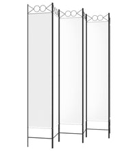 6-tlg. Paravent Weiß 240x220 cm Stoff