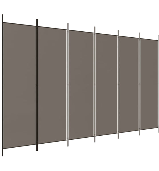 6-tlg. Paravent Anthrazit 300x220 cm Stoff