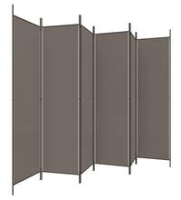 6-tlg. Paravent Anthrazit 300x220 cm Stoff