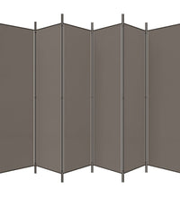 6-tlg. Paravent Anthrazit 300x220 cm Stoff