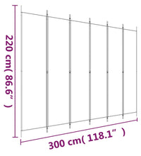 6-tlg. Paravent Anthrazit 300x220 cm Stoff